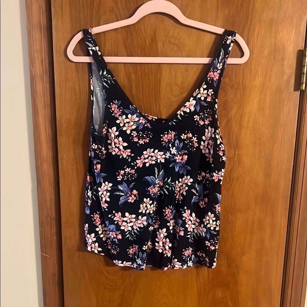 Floral Black Sleeveless Top